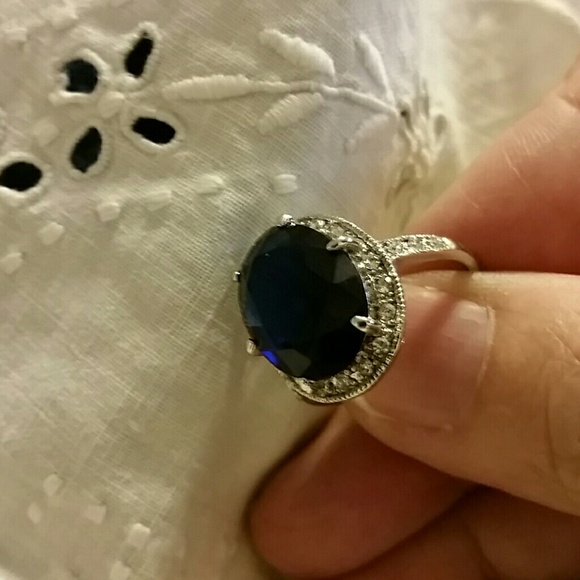 Jewelry - Blue Sapphire sterling ring 8 1/2